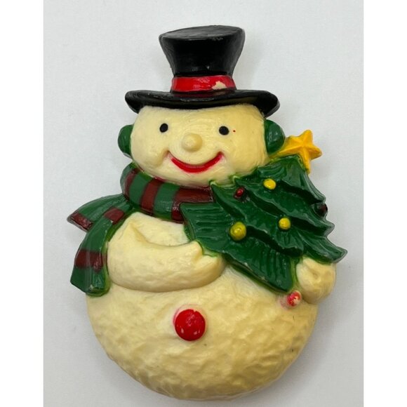 Christmas Snowman Refrigerator Magnet Vintage Decor Top Hat - Picture 6 of 6